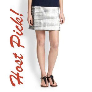 Tory Burch NEW Skirt Stripe Embossed Leather Mini NWT Women's 4 🎉HP🎉